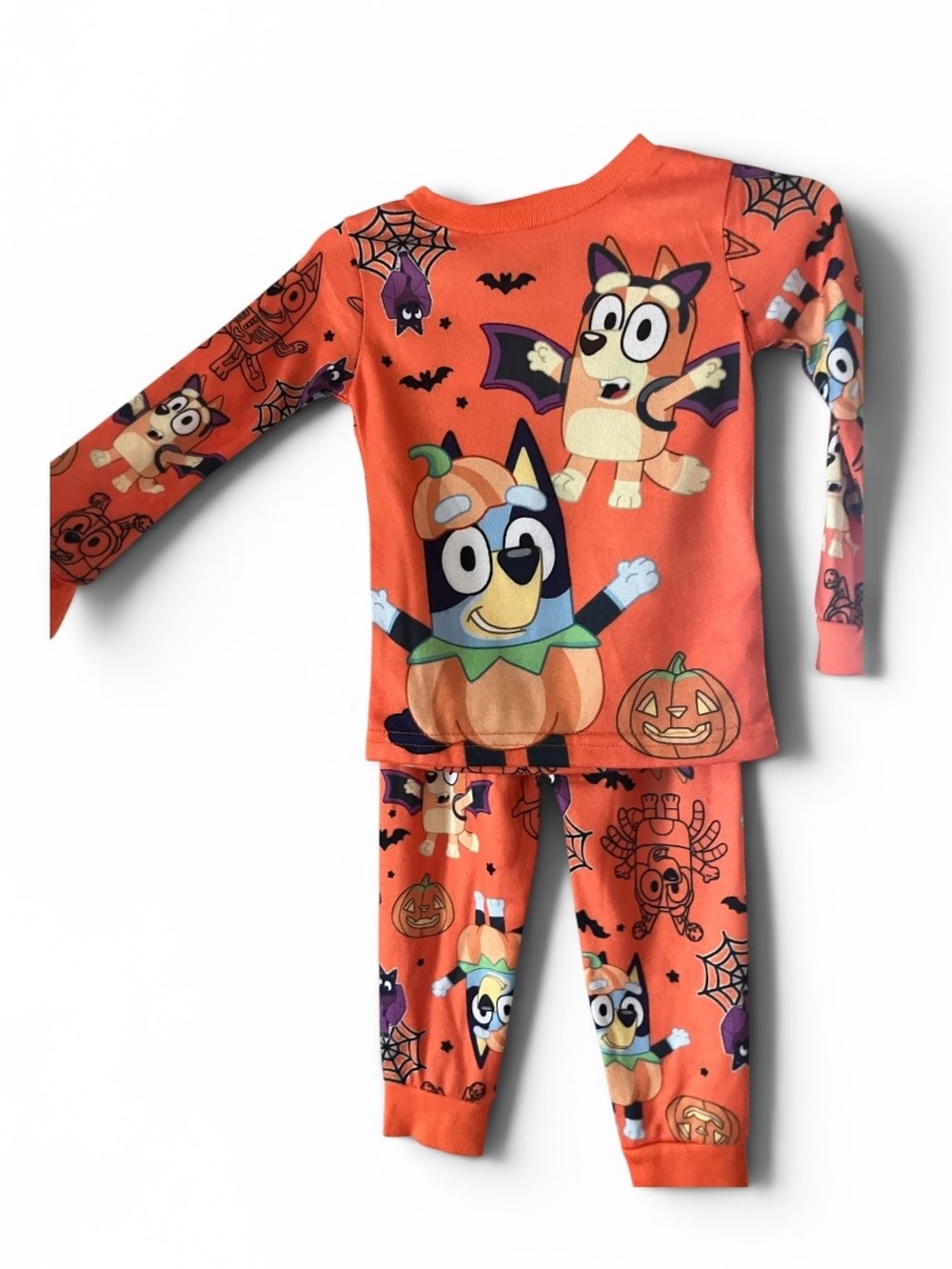 2T TODDLER Halloween Pajama Set - Orange Bluey Character Print
